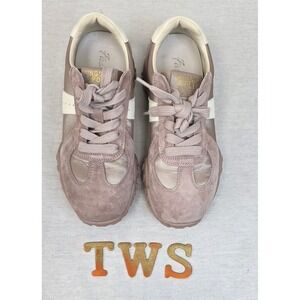 Tingshili Sport Women's Pink‎ Suede Leather Fashion Sneakers Size 6